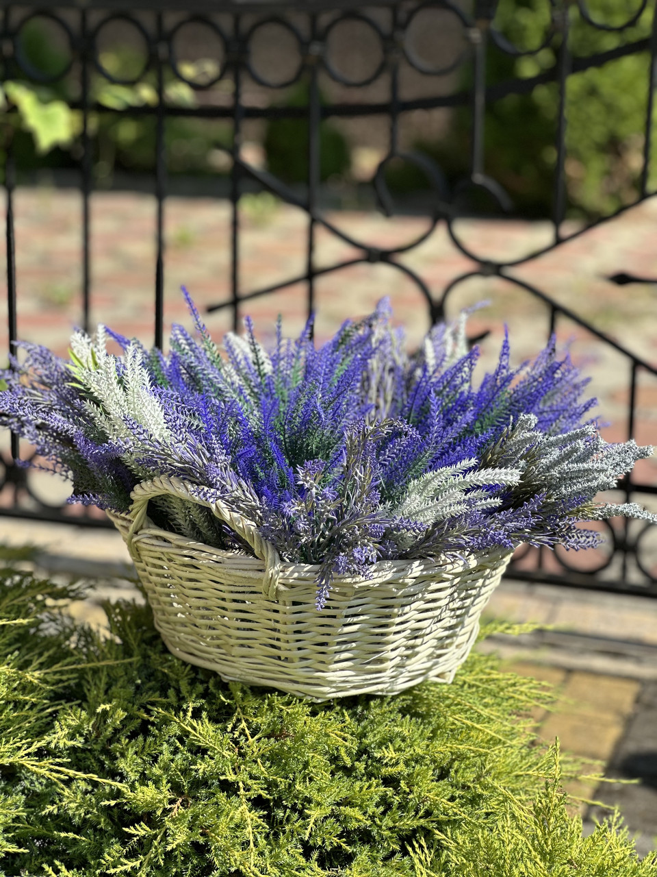 Корзина з білої лози для флористики💐Арт:30-27, фото 1