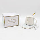 Чашка на підставці з підігрівом 400мл, до + 55 °С, від мережі, Біла / Керамічна чашка з кришкою та ложкою, фото 10