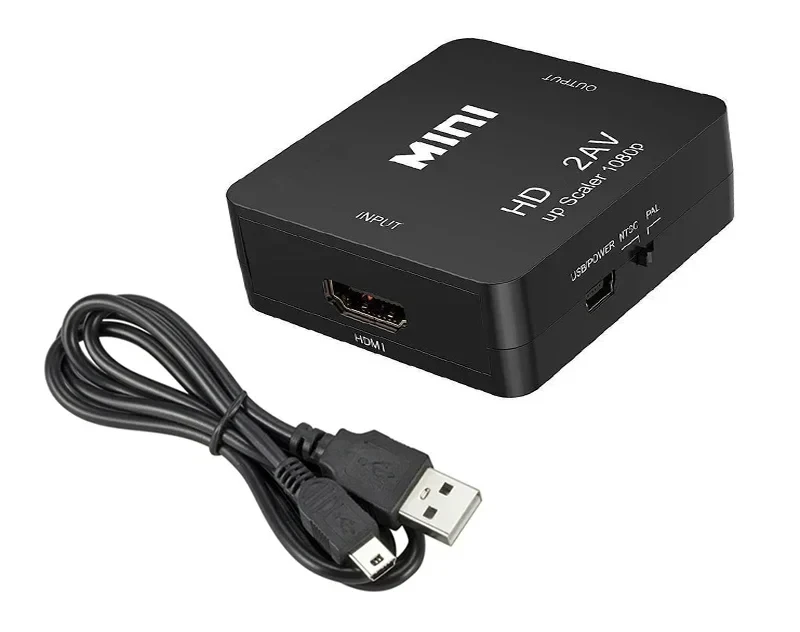 Перехідник HDMI to AV RCA конвертер black, фото 1