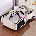 Сумка для мам багатофункціональна складна Ліжечко сумка для перенесення дітей з бічними кишенями, фото 4