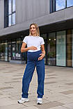 Джинси для вагітних баггі прямого крою для майбутніх мам з регулюванням животика Kestel S (42) Lullababe синій, фото 4