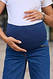 Джинси для вагітних баггі прямого крою для майбутніх мам з регулюванням животика Kestel S (42) Lullababe синій, фото 5