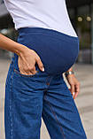 Джинси для вагітних баггі прямого крою для майбутніх мам з регулюванням животика Kestel S (42) Lullababe синій, фото 9