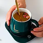 Чашка 400мл на підставці з підігрівом до + 55 °С, від мережі, Зелений / Керамічна чашка з кришкою та ложкою, фото 7