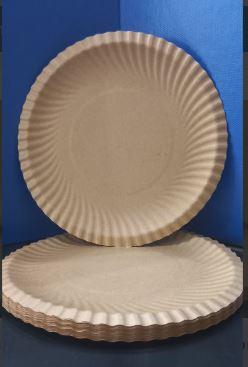 Тарілка паперова кругла крафт 22.5 см 100 шт/уп