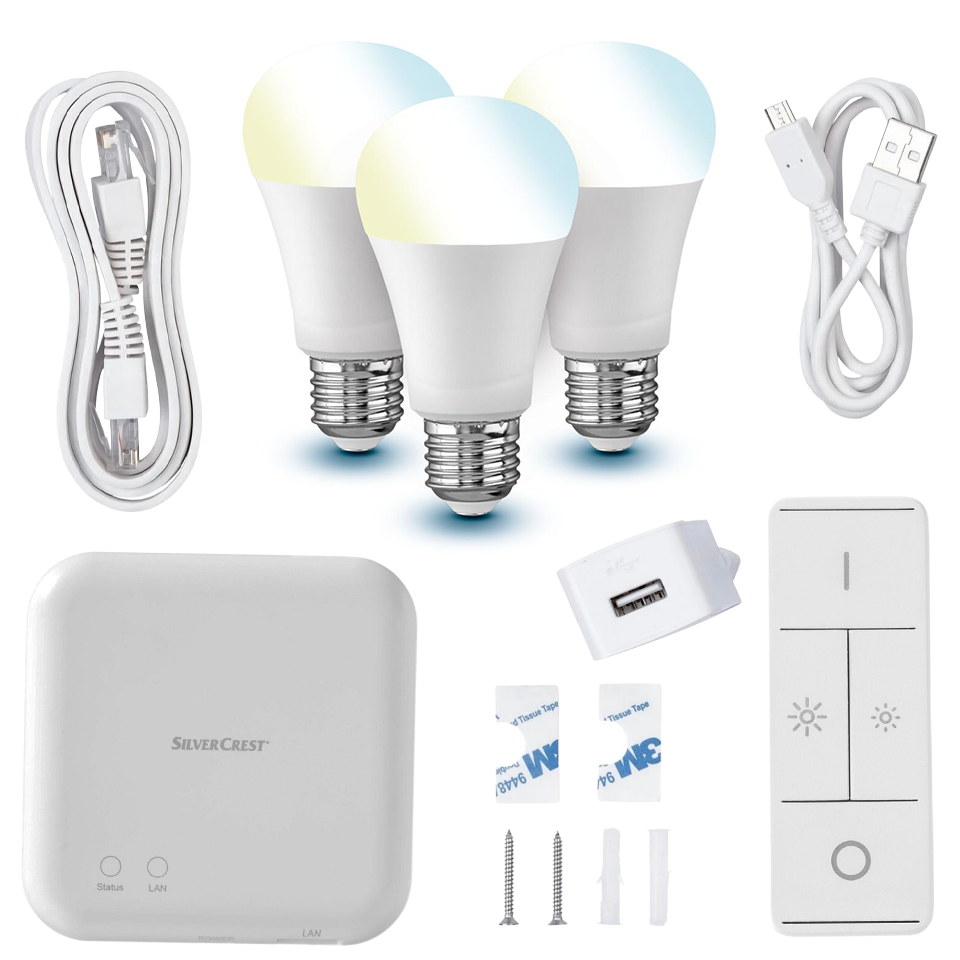 Набір розумного освітлення з білими лампами E27 Livarno Home HG08376, фото 1