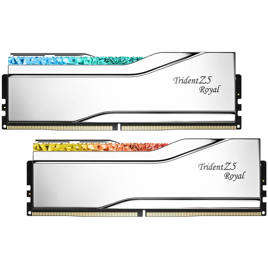 Модуль пам`ятi DDR5 2x32GB/6000 G.Skill Trident Z5 Royal Silver (F5-6000J2836G32GX2-TR5S), фото 1