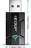 EDUP USB WiFi-адаптер 1300 Мбіт/с, дводіапазонний (867 Мбіт/с 5 ГГц, 400 Мбіт/с 2,4 ГГц), USB 3.0 WLAN-модем, фото 3
