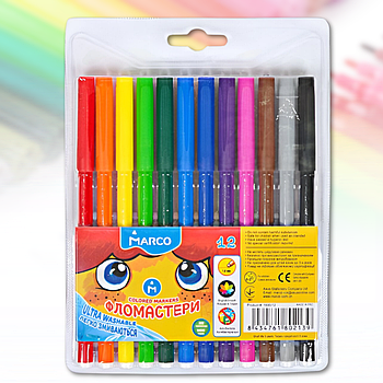 Набір водних фломастерів 12 кольорів MARCO 1690/12 Упаковка 12 шт.
