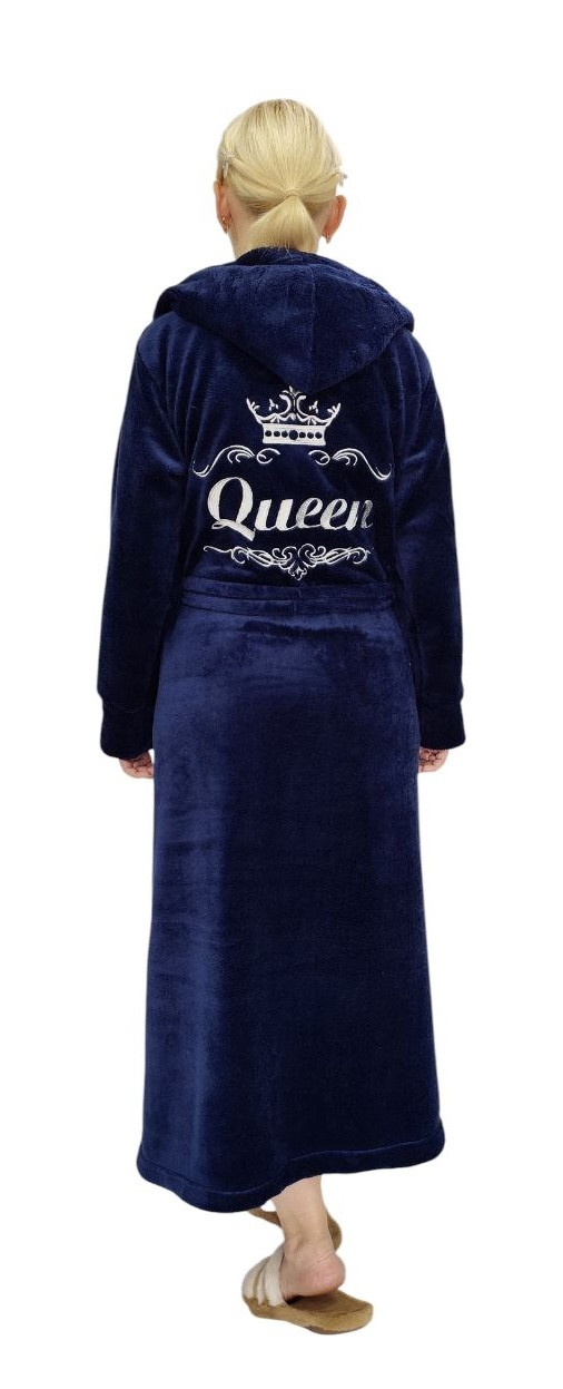 Халат махровий однотонний із вишивкою, фото 1