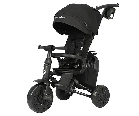 Складаний триколісний велосипед Qplay Nova Max Black від 10 місяців до 6 років, фото 1