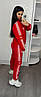 Жіночий спортивний костюм Adidas з лампасами червоний (Адідас трикотаж), фото 5