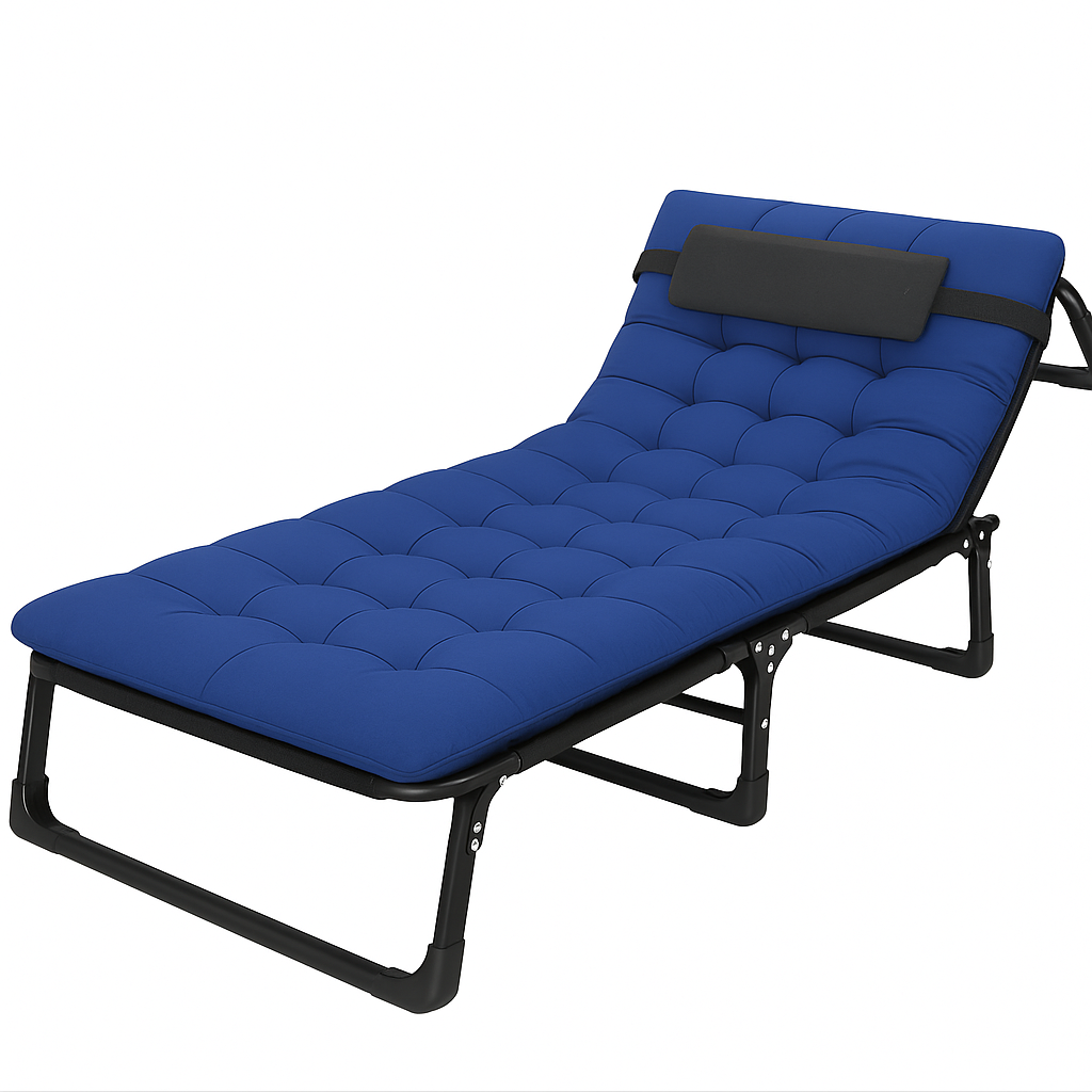 Розкладне ліжко з матрацом і подушкою LEOBRO Blue (LB-FB-A1-BLU), фото 1