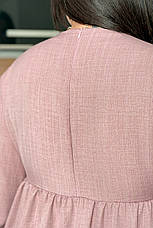 Сукня батал з довгим рукавом з тонкої костюмки в талії гумка, фото 5