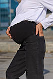 Джинси для вагітних баггі прямого крою для майбутніх мам з регулюванням животика Kestel S (42) Lullababe чорний, фото 4