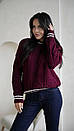 Жіночий вільний светр візерункового в'язання з контрастною лінією (р. 42-46) 4sv3438, фото 3