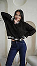 Жіночий вільний светр візерункового в'язання з контрастною лінією (р. 42-46) 4sv3438, фото 10