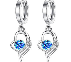 Сережки підвіски Primo Fly Heart - Blue