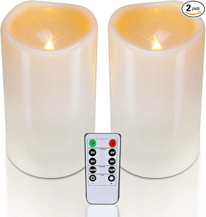 Великі водонепроникні вуличні свічки Homemory, що мерехтять світлодіодні на батарейках 2 шт., фото 1