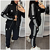 Жіночий спортивний костюм Adidas з лампасами червоний (Адідас трикотаж), фото 10