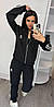 Жіночий спортивний костюм Adidas з лампасами чорний (Адідас трикотаж), фото 6