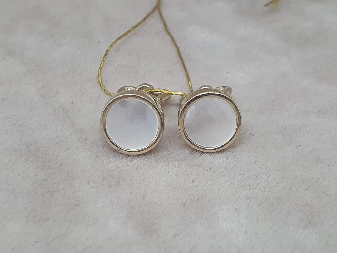 Золоті сережки з перламутром. 2С196/68Б