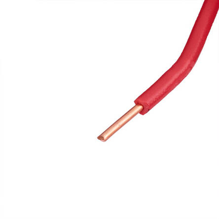Дріт монолітний 0.75mm2 (19AWG/D0.80 мм, мідь, PVC), червоний, 1 м, фото 2