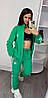 Жіночий спортивний костюм Adidas з лампасами зелений (Адідас трикотаж), фото 5