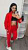 Жіночий спортивний костюм Adidas з лампасами червоний (Адідас трикотаж), фото 2