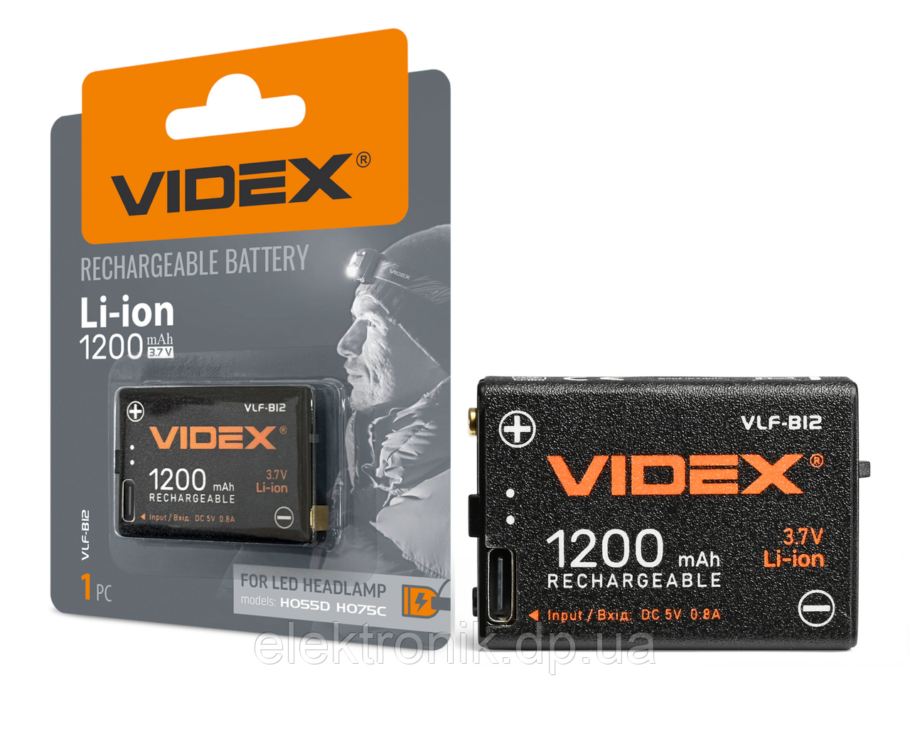 Акумулятор Videx Li-ion VLF-B12 (захист) 1200mAh 1шт BLISTER