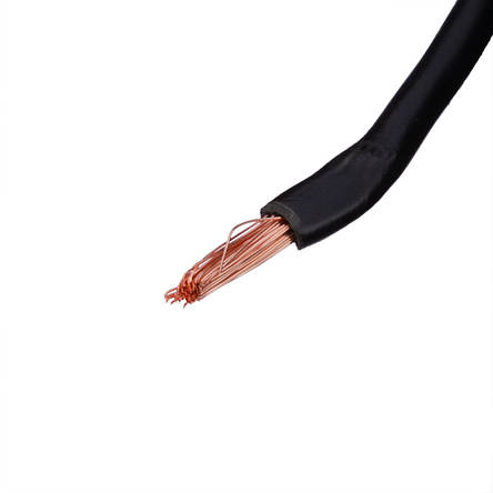 Дріт багатожильний 2.5mm2 (14AWG/77xD0.20 мм, мідь, PVC), чорний, 1 м, фото 2