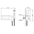 Гігієнічний душ квадратний Frap F2076-3 з полицею та тримачем туалетного паперу прихований монтаж матове золото, фото 6