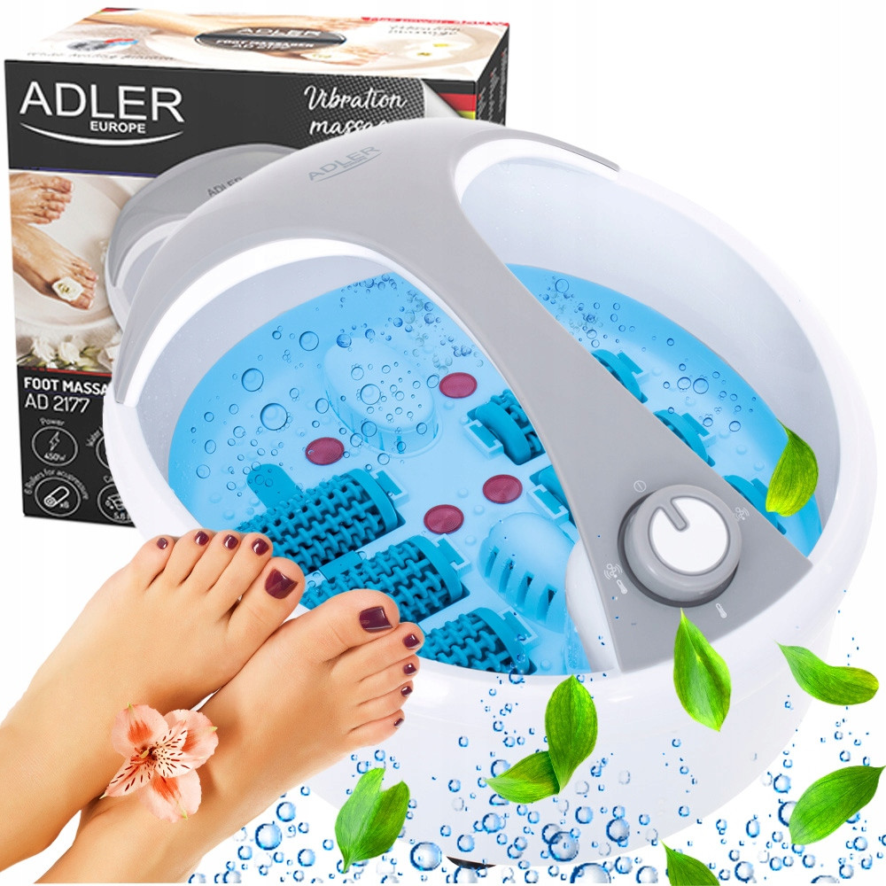 Масажер гідромасажна ванночка для ніг Adler AD2177 з підігрівом бульбашковим і вібромасажем + ароматерапія, фото 1