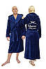 Махрові парні халати з вишивкою, фото 7