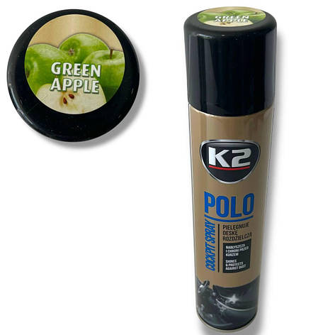 Поліроль для торпедо "зелене яблуко" / K2 PERFECT POLO COCKPIT SPRAY 300ML GREEN APPLE, фото 1