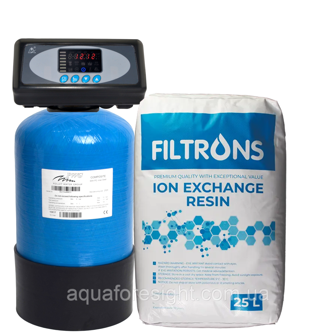 Система пом'якшення води 1017 Runxin F65В3 (Filtrons ion exchange resin) (ціна з ПДВ), фото 1