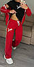 Спортивний жіночий костюм Puma тійка широкі штани палаццо мастерка та футболка червоний (Пума трикотаж Туреччина), фото 6