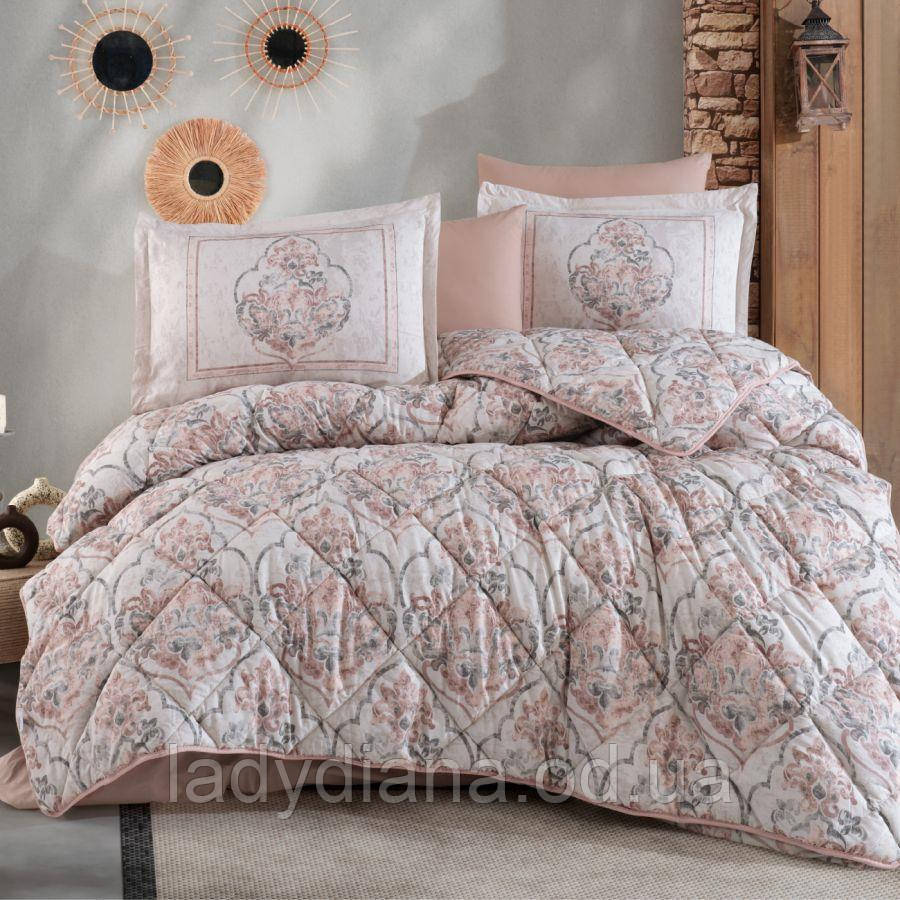 Комплект постільної білизни двоспальне євро 200x220 см ранфорс 100 % бавовна бязь Туреччина Clasy, фото 1