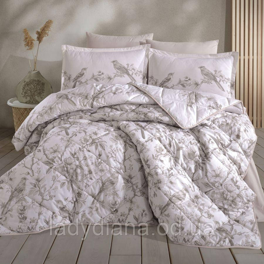 Комплект постільної білизни двоспальне євро 200x220 см ранфорс 100 % бавовна бязь Туреччина Clasy, фото 1