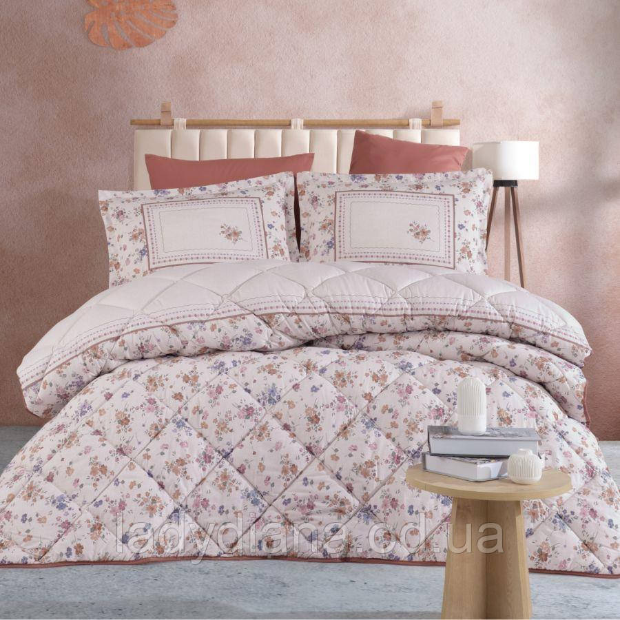 Комплект постільної білизни двоспальне євро 200x220 см ранфорс 100 % бавовна бязь Туреччина Clasy, фото 1