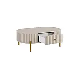 Сучасний журнальний столик Karri 1S, пісочний беж/золотий, фото 3
