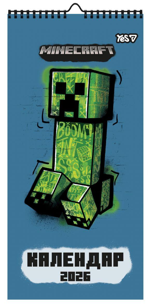Календар-постер настінний 20х42см. Yes 270278 Minecraft 2026р.