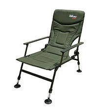 Крісло для рибалки з підлокітниками Fishing ROI до 150 кг, зелений