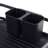 Сушарка для посуду Kamille із алюмінію з піддоном (чорна), фото 2