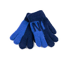 Рукавички одинарні для хлопчиків на 8-10 років (арт. 25-3-27) темно-синій