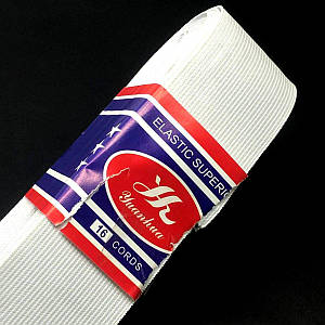 Широка китайська резинка для одягу 5см х 8,5м Біла