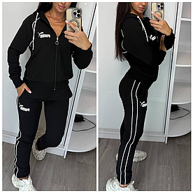 Спортивний жіночий костюм Puma штани мастерка чорний (Пума трикотаж Туреччина)