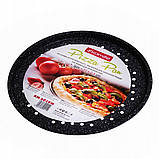 Форма для запікання піци з отворами Kamille 33 см із вуглецевої сталі з мармуровим покриттям, фото 2