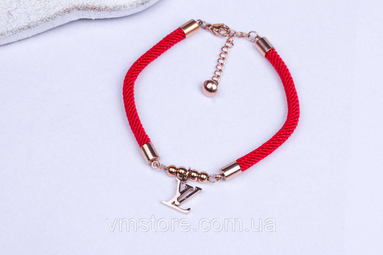 Жіночий браслет на руку червона нитка, медична сталь, фото 1