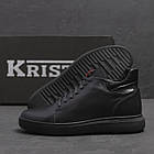 Чоловічі зимові шкіряні черевики ZG Black Red Premium Quality, фото 8